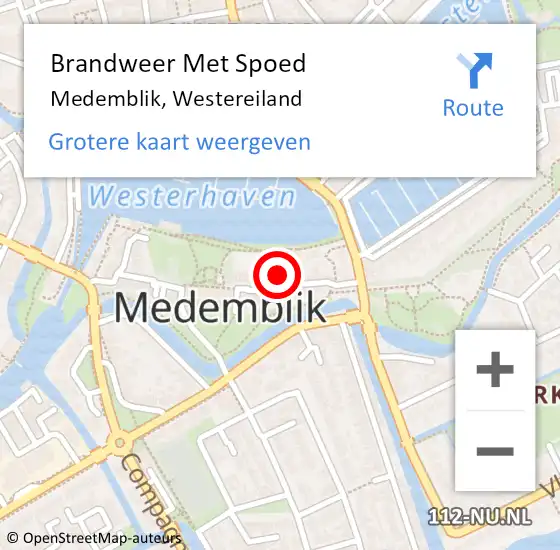 Locatie op kaart van de 112 melding: Brandweer Met Spoed Naar Medemblik, Westereiland op 10 september 2021 17:22