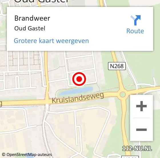 Locatie op kaart van de 112 melding: Brandweer Oud Gastel op 10 september 2021 17:28