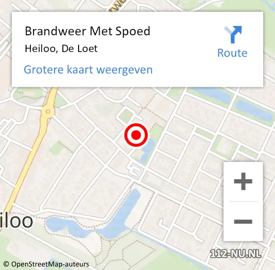 Locatie op kaart van de 112 melding: Brandweer Met Spoed Naar Heiloo, De Loet op 10 september 2021 17:38