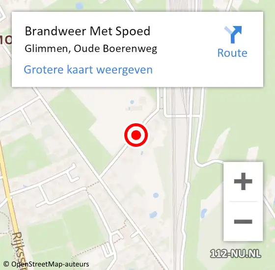 Locatie op kaart van de 112 melding: Brandweer Met Spoed Naar Glimmen, Oude Boerenweg op 10 september 2021 18:03