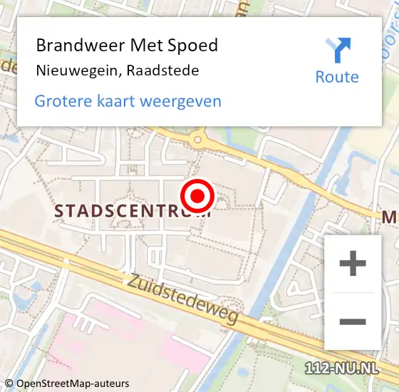 Locatie op kaart van de 112 melding: Brandweer Met Spoed Naar Nieuwegein, Raadstede op 10 september 2021 18:04