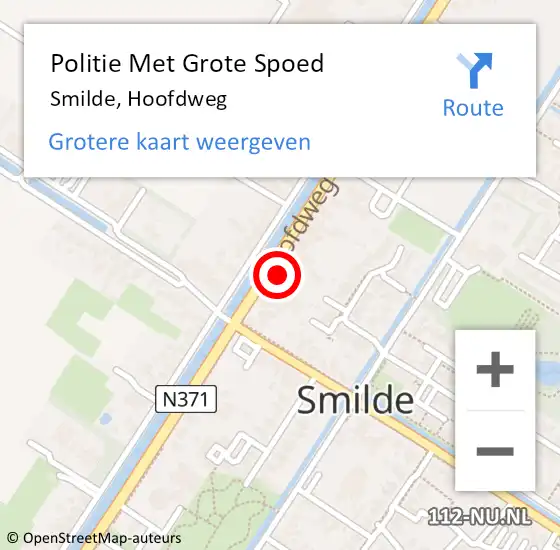 Locatie op kaart van de 112 melding: Politie Met Grote Spoed Naar Smilde, Hoofdweg op 10 september 2021 18:38