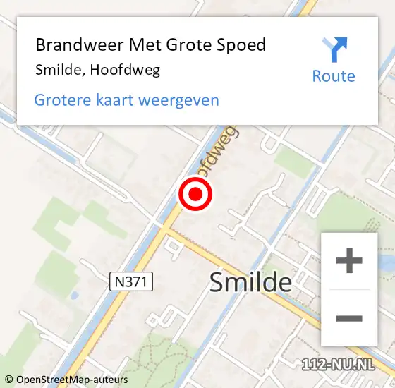 Locatie op kaart van de 112 melding: Brandweer Met Grote Spoed Naar Smilde, Hoofdweg op 10 september 2021 18:39