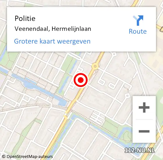 Locatie op kaart van de 112 melding: Politie Veenendaal, Hermelijnlaan op 10 september 2021 18:50