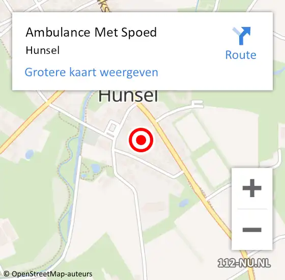 Locatie op kaart van de 112 melding: Ambulance Met Spoed Naar Hunsel op 10 september 2021 19:18