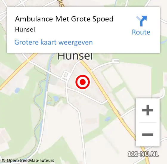 Locatie op kaart van de 112 melding: Ambulance Met Grote Spoed Naar Hunsel op 10 september 2021 19:44