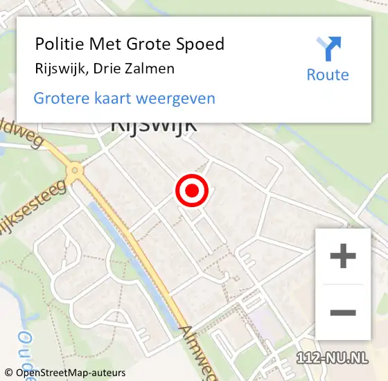 Locatie op kaart van de 112 melding: Politie Met Grote Spoed Naar Rijswijk, Drie Zalmen op 10 september 2021 20:10