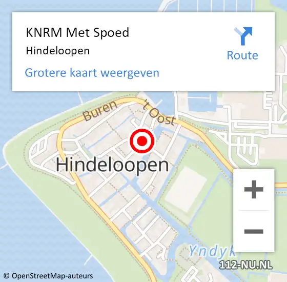 Locatie op kaart van de 112 melding: KNRM Met Spoed Naar Hindeloopen op 10 september 2021 20:20