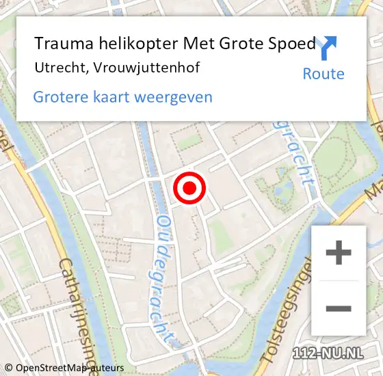 Locatie op kaart van de 112 melding: Trauma helikopter Met Grote Spoed Naar Utrecht, Vrouwjuttenhof op 10 september 2021 20:22