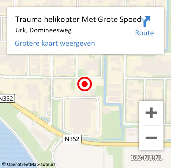 Locatie op kaart van de 112 melding: Trauma helikopter Met Grote Spoed Naar Urk, Domineesweg op 10 september 2021 21:12