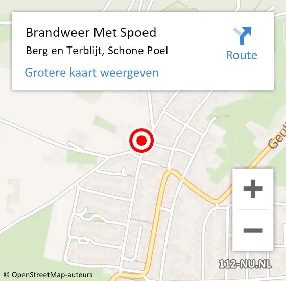 Locatie op kaart van de 112 melding: Brandweer Met Spoed Naar Berg en Terblijt, Schone Poel op 10 september 2021 21:46