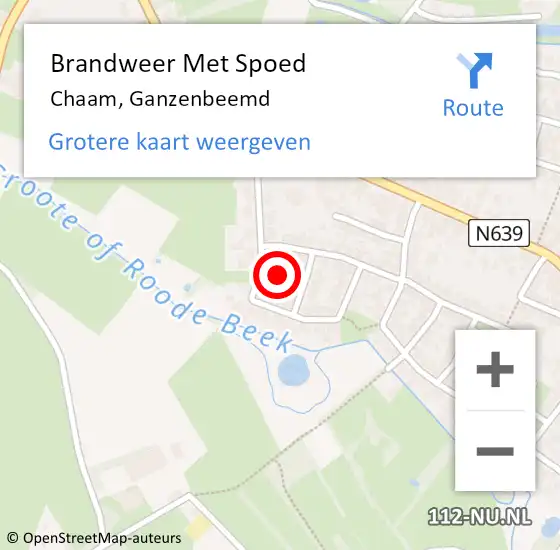 Locatie op kaart van de 112 melding: Brandweer Met Spoed Naar Chaam, Ganzenbeemd op 10 september 2021 22:17