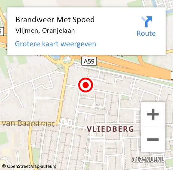 Locatie op kaart van de 112 melding: Brandweer Met Spoed Naar Vlijmen, Oranjelaan op 10 september 2021 22:43