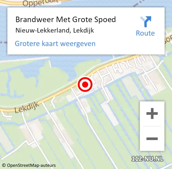 Locatie op kaart van de 112 melding: Brandweer Met Grote Spoed Naar Nieuw-Lekkerland, Lekdijk op 10 september 2021 23:00