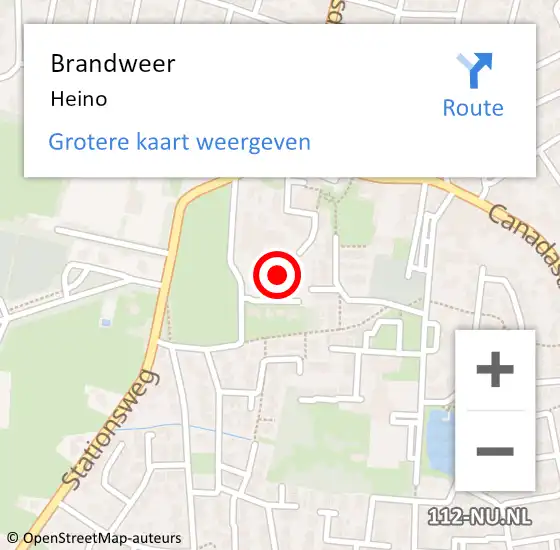 Locatie op kaart van de 112 melding: Brandweer Heino op 10 september 2021 23:25