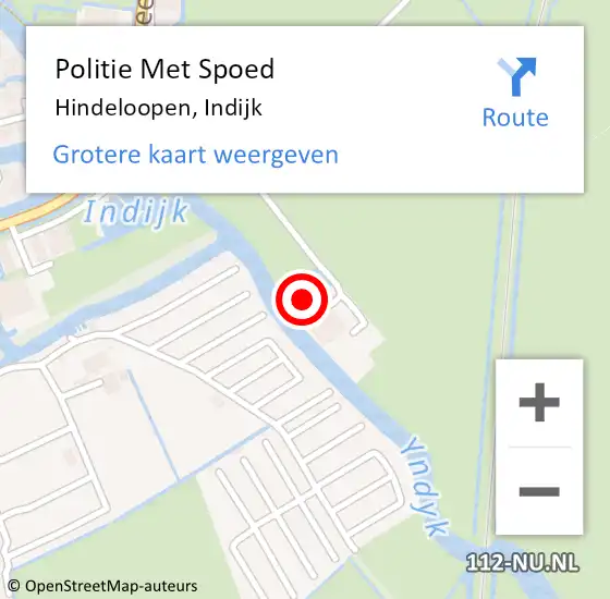 Locatie op kaart van de 112 melding: Politie Met Spoed Naar Hindeloopen, Indijk op 11 september 2021 01:16