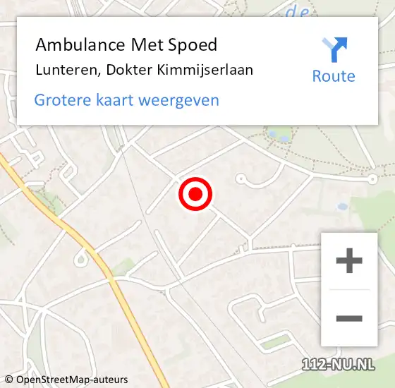 Locatie op kaart van de 112 melding: Ambulance Met Spoed Naar Lunteren, Dokter Kimmijserlaan op 11 september 2021 01:28