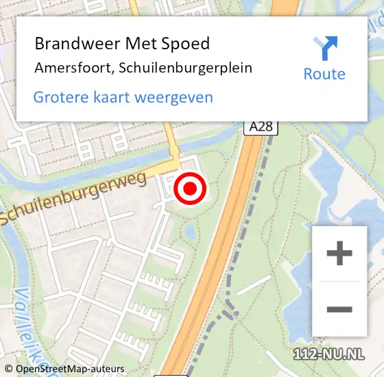 Locatie op kaart van de 112 melding: Brandweer Met Spoed Naar Amersfoort, Schuilenburgerplein op 11 september 2021 01:59