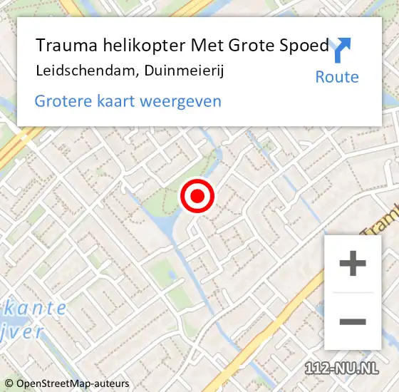 Locatie op kaart van de 112 melding: Trauma helikopter Met Grote Spoed Naar Leidschendam, Duinmeierij op 11 september 2021 02:05