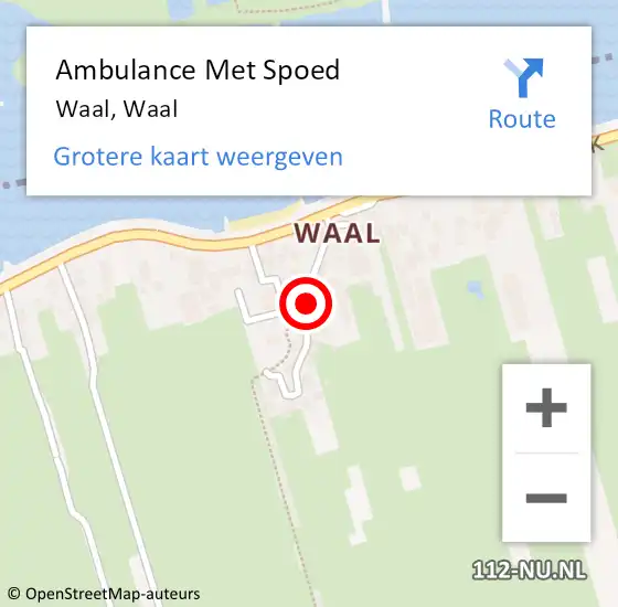 Locatie op kaart van de 112 melding: Ambulance Met Spoed Naar Waal, Waal op 11 september 2021 03:09