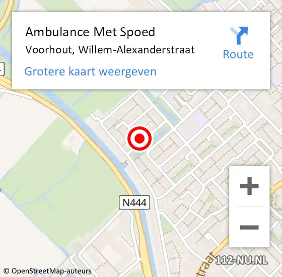 Locatie op kaart van de 112 melding: Ambulance Met Spoed Naar Voorhout, Willem-Alexanderstraat op 11 september 2021 03:10