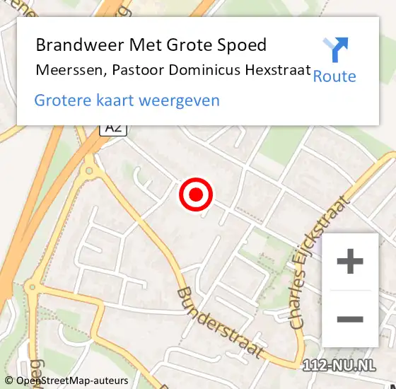 Locatie op kaart van de 112 melding: Brandweer Met Grote Spoed Naar Meerssen, Pastoor Dominicus Hexstraat op 11 september 2021 03:42