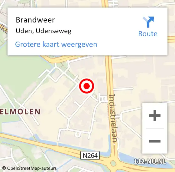 Locatie op kaart van de 112 melding: Brandweer Uden, Udenseweg op 11 september 2021 03:46