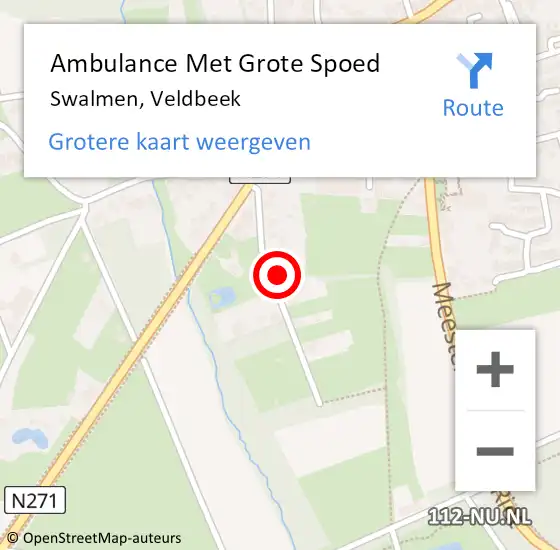 Locatie op kaart van de 112 melding: Ambulance Met Grote Spoed Naar Swalmen, Veldbeek op 11 september 2021 08:18