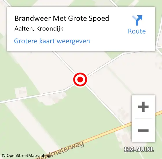 Locatie op kaart van de 112 melding: Brandweer Met Grote Spoed Naar Aalten, Kroondijk op 22 juni 2014 16:00