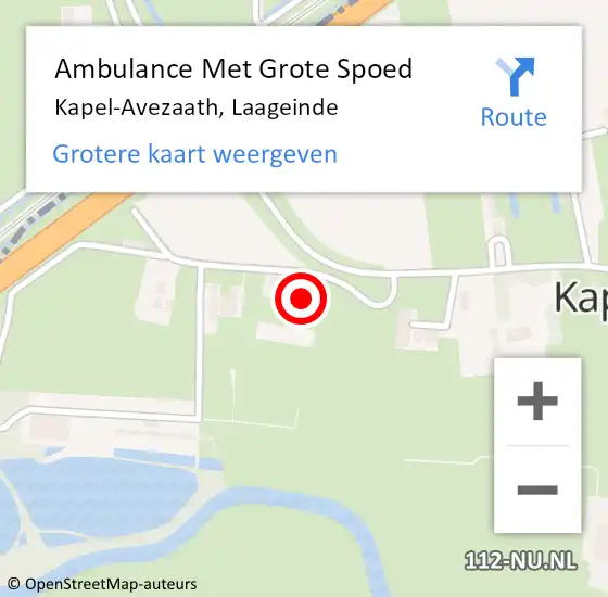 Locatie op kaart van de 112 melding: Ambulance Met Grote Spoed Naar Kapel-Avezaath, Laageinde op 11 september 2021 08:55