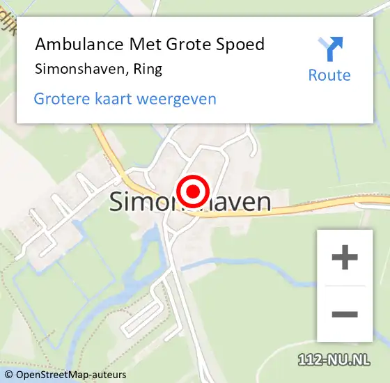 Locatie op kaart van de 112 melding: Ambulance Met Grote Spoed Naar Simonshaven, Ring op 11 september 2021 09:28