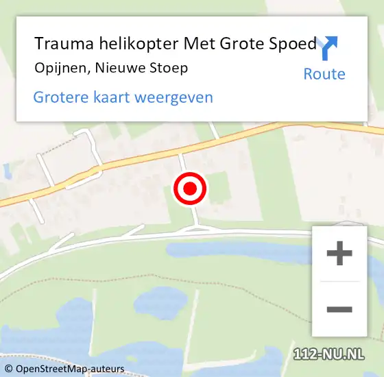 Locatie op kaart van de 112 melding: Trauma helikopter Met Grote Spoed Naar Opijnen, Nieuwe Stoep op 11 september 2021 09:49