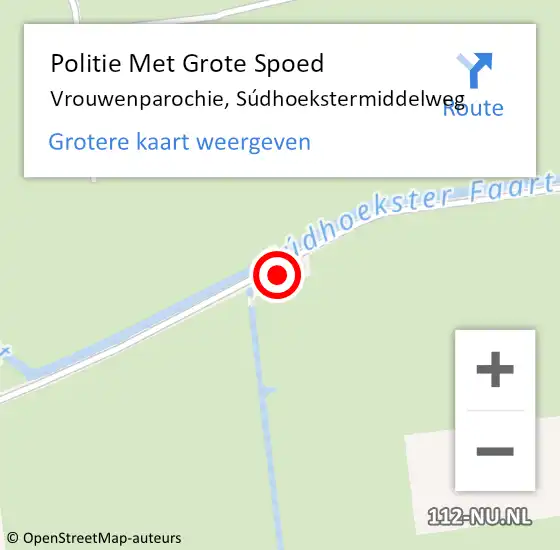 Locatie op kaart van de 112 melding: Politie Met Grote Spoed Naar Vrouwenparochie, Súdhoekstermiddelweg op 11 september 2021 10:27