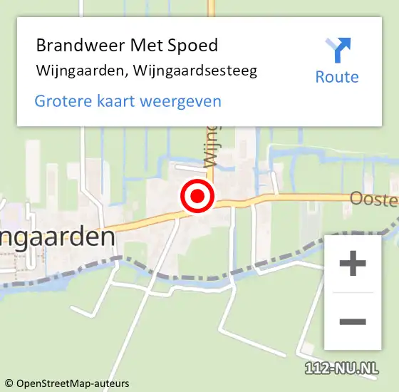 Locatie op kaart van de 112 melding: Brandweer Met Spoed Naar Wijngaarden, Wijngaardsesteeg op 11 september 2021 10:48