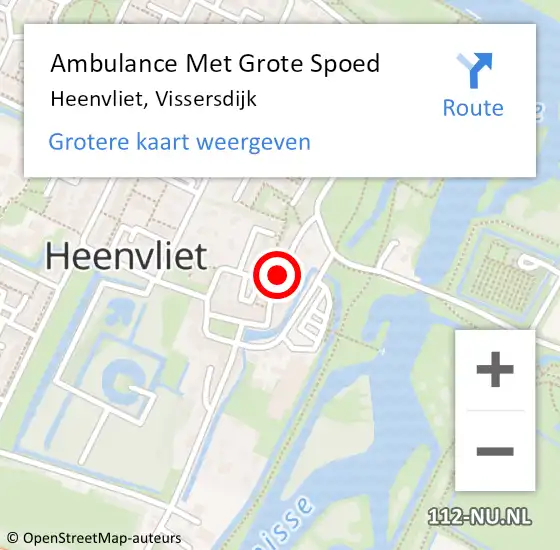 Locatie op kaart van de 112 melding: Ambulance Met Grote Spoed Naar Heenvliet, Vissersdijk op 11 september 2021 11:00