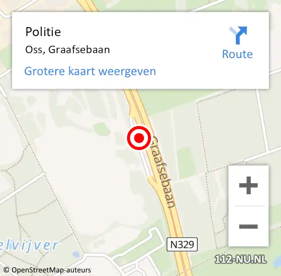 Locatie op kaart van de 112 melding: Politie Oss, Graafsebaan op 11 september 2021 11:18