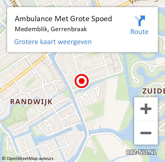 Locatie op kaart van de 112 melding: Ambulance Met Grote Spoed Naar Medemblik, Gerrenbraak op 11 september 2021 12:07