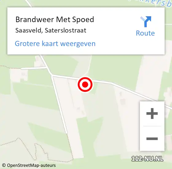 Locatie op kaart van de 112 melding: Brandweer Met Spoed Naar Saasveld, Saterslostraat op 11 september 2021 13:11