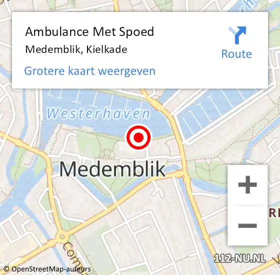 Locatie op kaart van de 112 melding: Ambulance Met Spoed Naar Medemblik, Kielkade op 11 september 2021 13:42