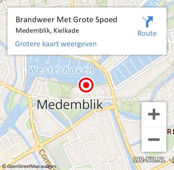 Locatie op kaart van de 112 melding: Brandweer Met Grote Spoed Naar Medemblik, Kielkade op 11 september 2021 13:51