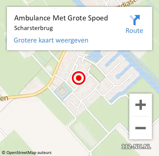 Locatie op kaart van de 112 melding: Ambulance Met Grote Spoed Naar Scharsterbrug op 11 september 2021 14:17