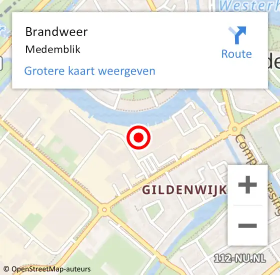 Locatie op kaart van de 112 melding: Brandweer Medemblik op 11 september 2021 14:40