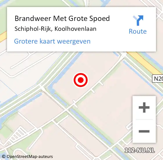 Locatie op kaart van de 112 melding: Brandweer Met Grote Spoed Naar Schiphol-Rijk, Koolhovenlaan op 11 september 2021 16:02