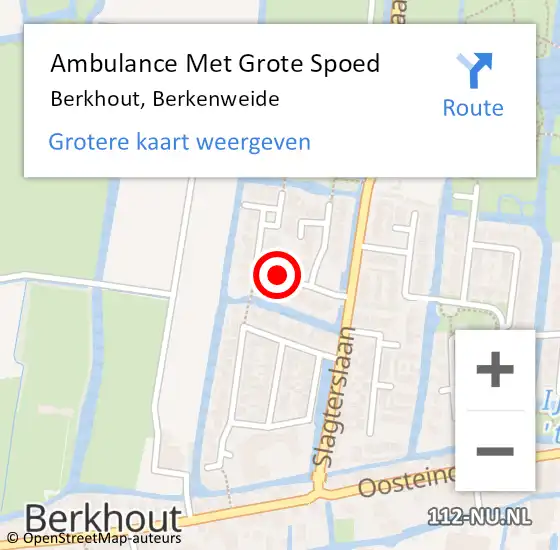 Locatie op kaart van de 112 melding: Ambulance Met Grote Spoed Naar Berkhout, Berkenweide op 11 september 2021 16:12