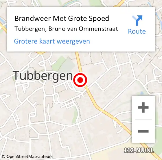 Locatie op kaart van de 112 melding: Brandweer Met Grote Spoed Naar Tubbergen, Bruno van Ommenstraat op 11 september 2021 16:13