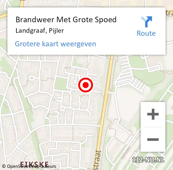 Locatie op kaart van de 112 melding: Brandweer Met Grote Spoed Naar Landgraaf, Pijler op 11 september 2021 16:14