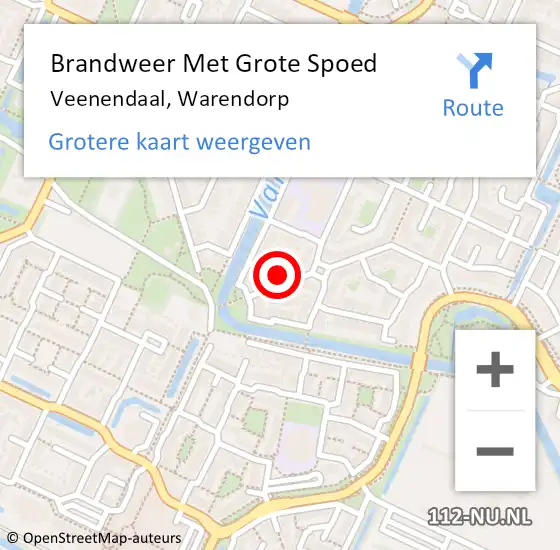 Locatie op kaart van de 112 melding: Brandweer Met Grote Spoed Naar Veenendaal, Warendorp op 11 september 2021 16:15