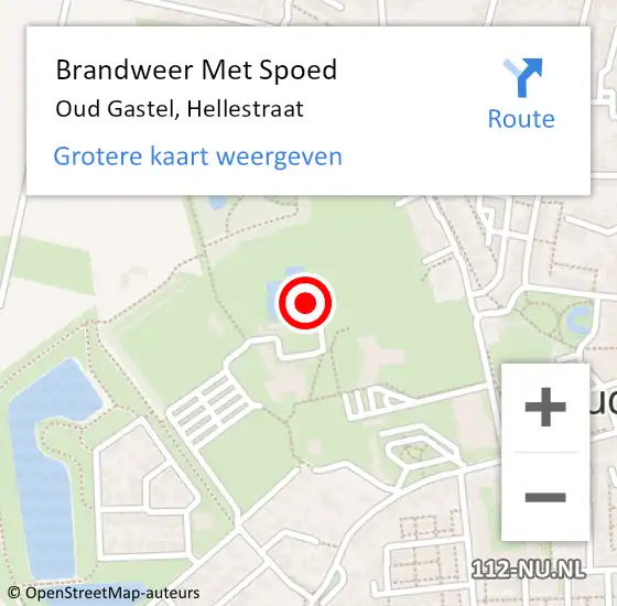 Locatie op kaart van de 112 melding: Brandweer Met Spoed Naar Oud Gastel, Hellestraat op 11 september 2021 17:49