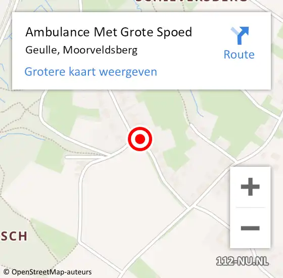 Locatie op kaart van de 112 melding: Ambulance Met Grote Spoed Naar Geulle, Moorveldsberg op 22 juni 2014 17:05