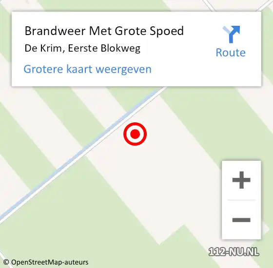 Locatie op kaart van de 112 melding: Brandweer Met Grote Spoed Naar De Krim, Eerste Blokweg op 11 september 2021 18:34